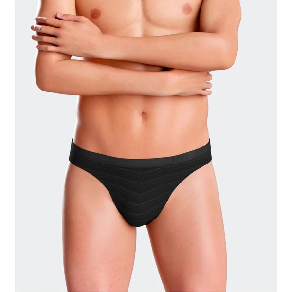 Slip homme avec ceinture élastique confortable I AM à rayures noir
