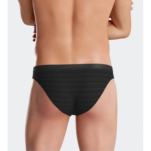 Slip homme avec ceinture élastique confortable I AM à rayures noir