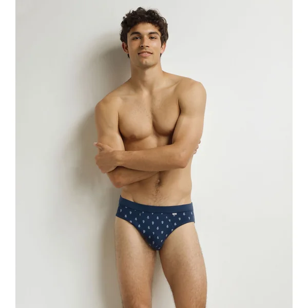 Slip homme Noir à motif gouttes Classic Coton