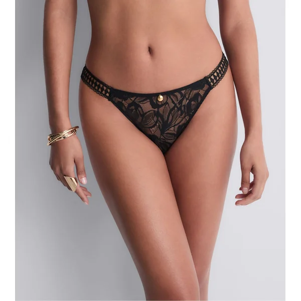 Slip italien noir en dentelle After Hours