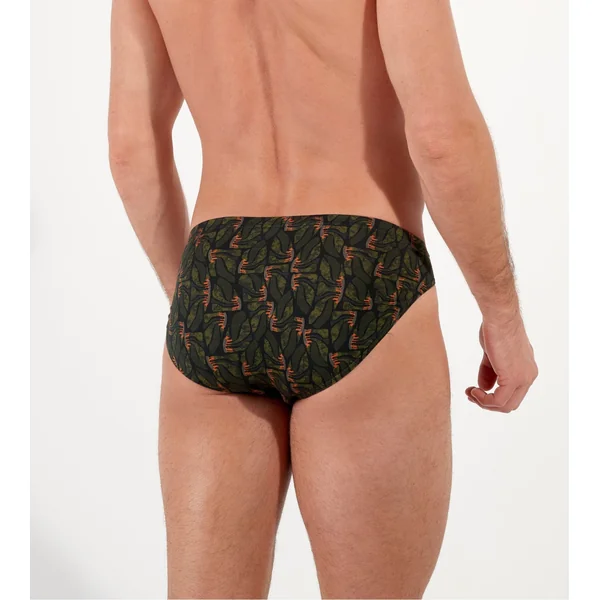 Slip pour homme Vizzanova imprimé minimaliste vert kaki