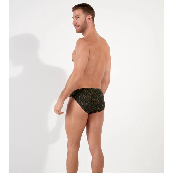 Slip pour homme Vizzanova imprimé minimaliste vert kaki