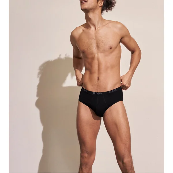 Slip Sloggi men Basic Midi NOIR