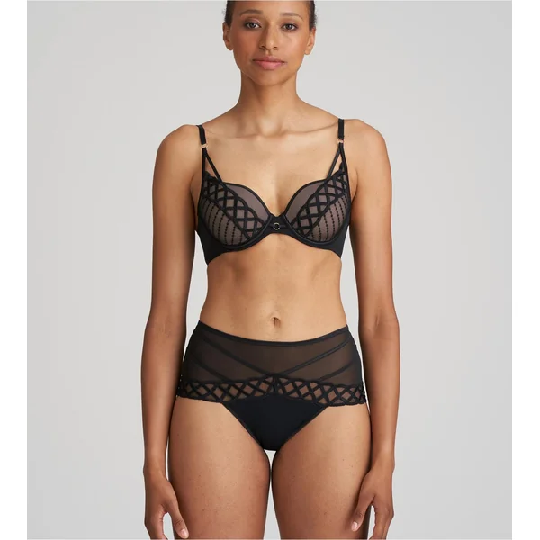 Slip taille haute rétro Jhana Noir