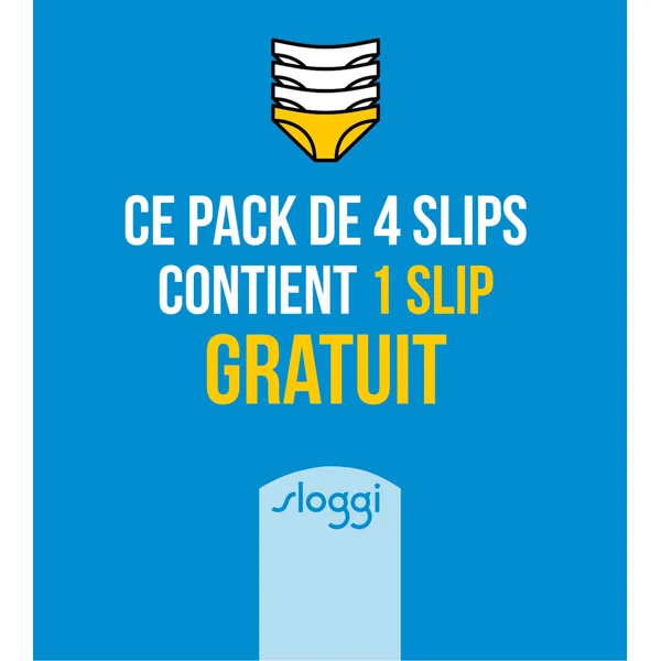 Sloggi Basic+ Midi lot de 4 Multicolore Orange/Bleu