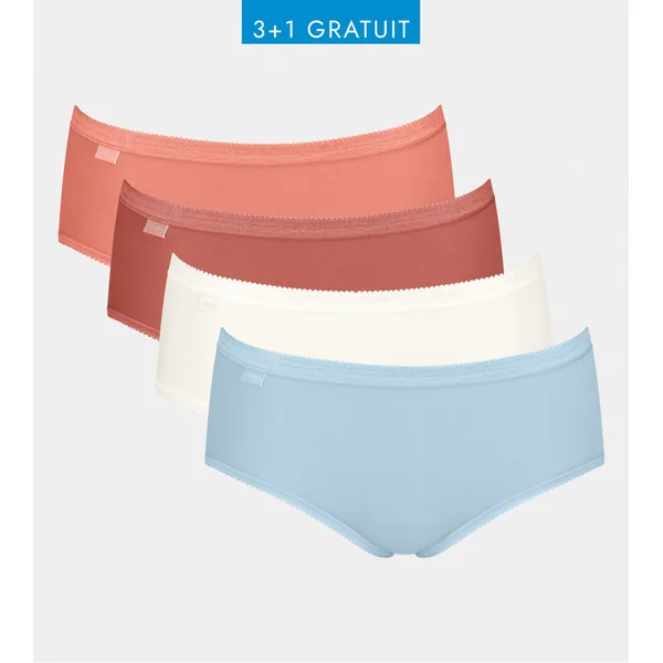 Sloggi Basic+ Midi lot de 4 Multicolore Orange/Bleu