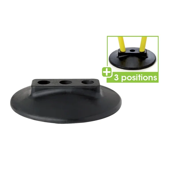 Socle jalon 3 trous Tremblay caoutchouc - Noir