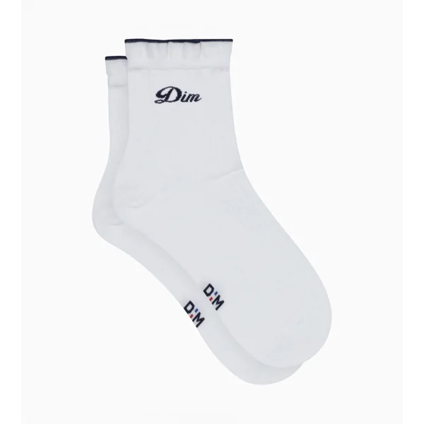 Socquettes femme en coton Blanc signature Dim brodé Madame Dim