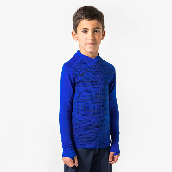 Sous-vetement thermique haut manches longues enfant bleu indigo keepdry 500