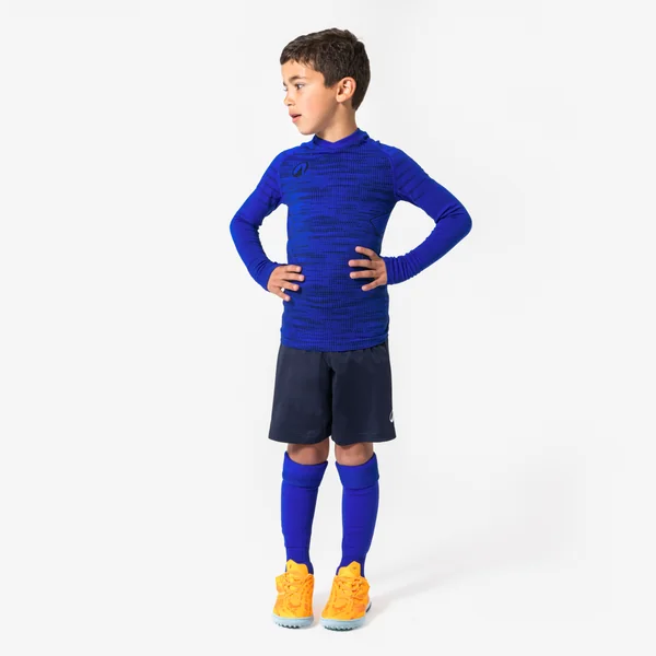 Sous-vetement thermique haut manches longues enfant bleu indigo keepdry 500