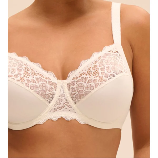Soutien gorge blanc pour bonnets profonds Caresse