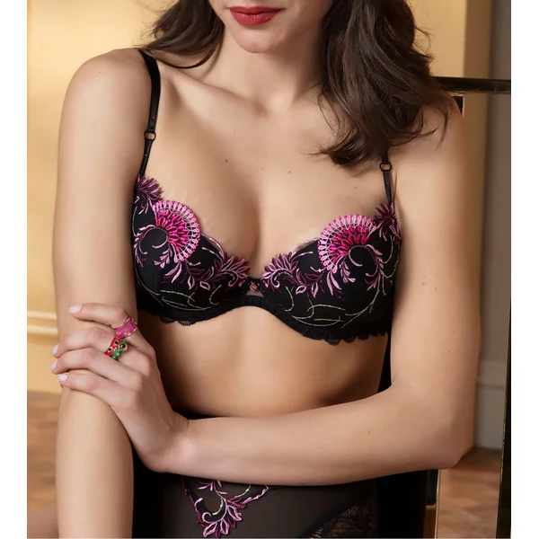 Soutien gorge coques progressives Floraison Passion Safran Rose