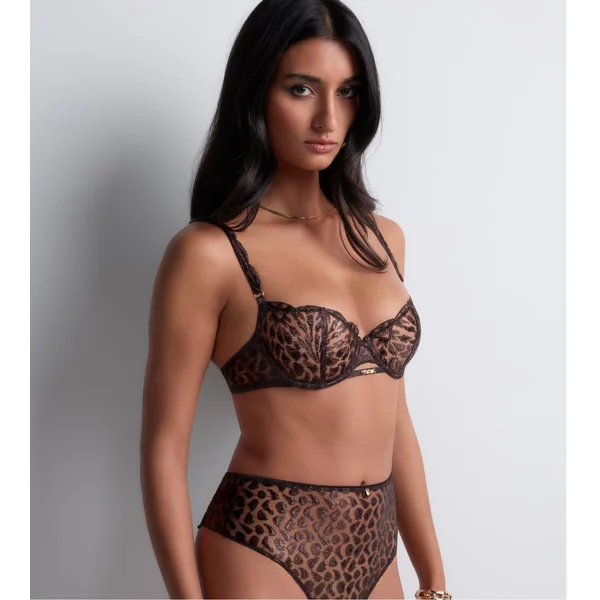 Soutien gorge corbeille motif animalier Crazy in Love Satin Brown