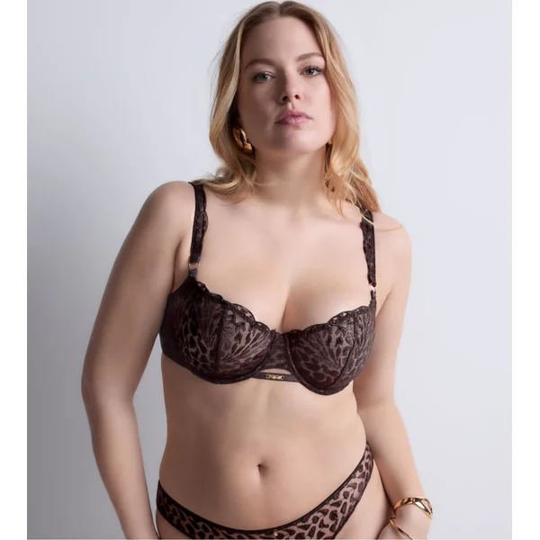 Soutien gorge corbeille motif animalier Crazy in Love Satin Brown