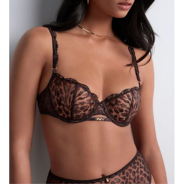 Soutien gorge corbeille motif animalier Crazy in Love Satin Brown