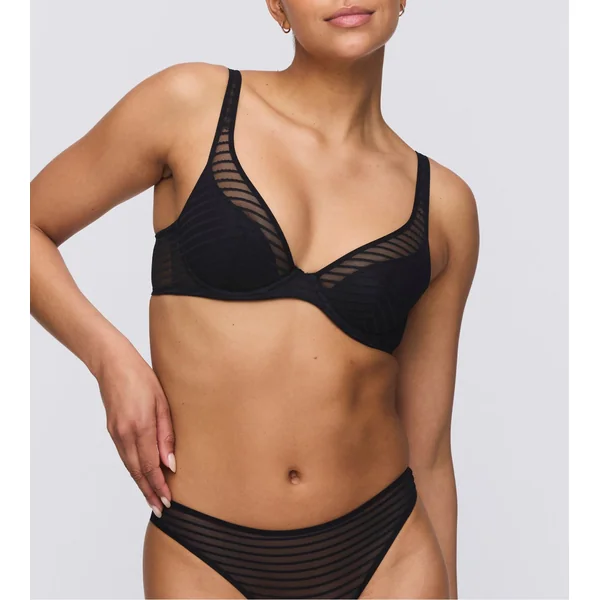 Soutien gorge demi mousse plongeant Basyl Noir