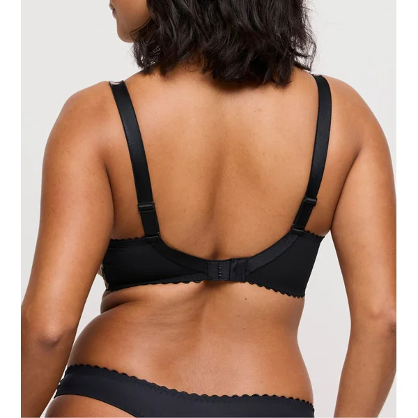 Soutien gorge décolleté plongeant grande taille semi transparent jaune et noir Manali Wild Bloom