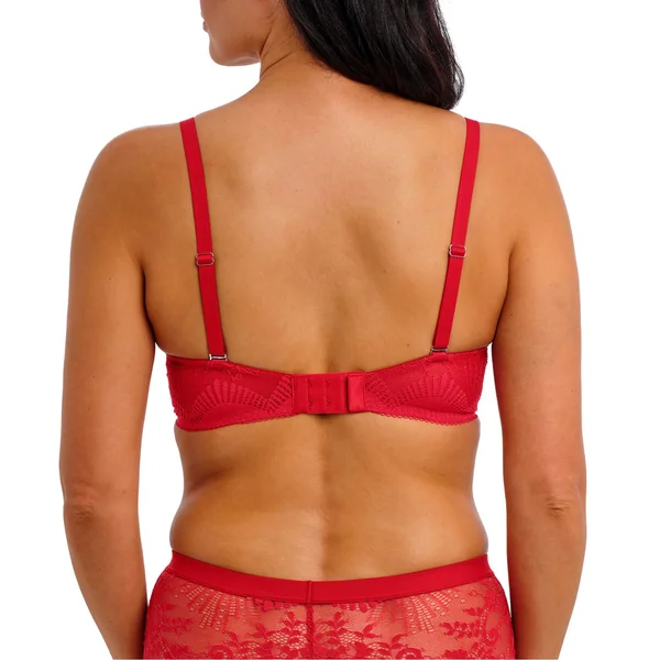 Soutien gorge plongeant avec armatures rouge en dentelle Sensu Lace Salsa