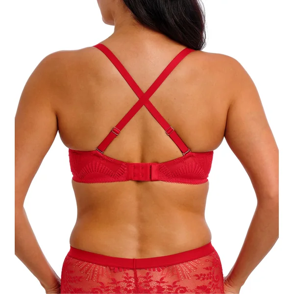 Soutien gorge plongeant avec armatures rouge en dentelle Sensu Lace Salsa
