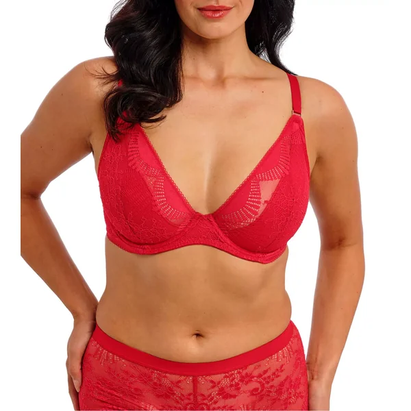 Soutien gorge plongeant avec armatures rouge en dentelle Sensu Lace Salsa