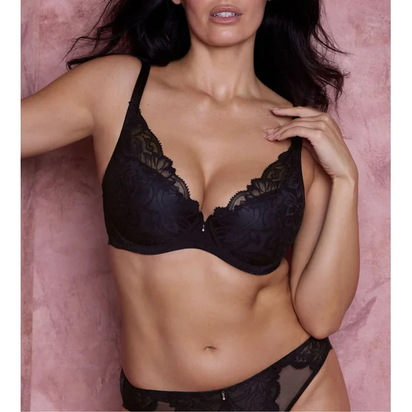 Soutien gorge push up avec dentelle Abellia Noir