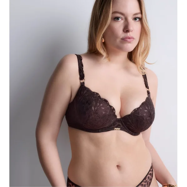Soutien gorge push-up motif animalier Crazy in Love Satin Brown