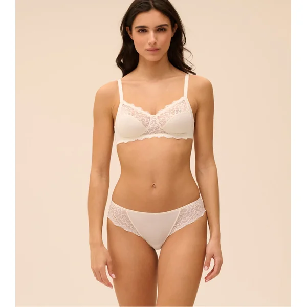Soutien gorge sans armatures Blanc Caresse Naturel