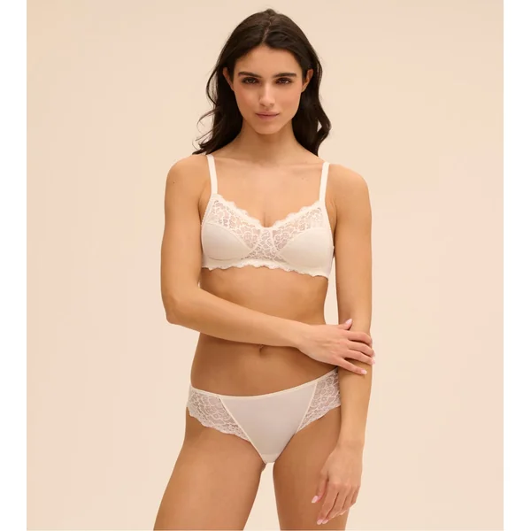 Soutien gorge sans armatures Blanc Caresse Naturel