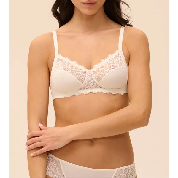 Soutien gorge sans armatures Blanc Caresse Naturel