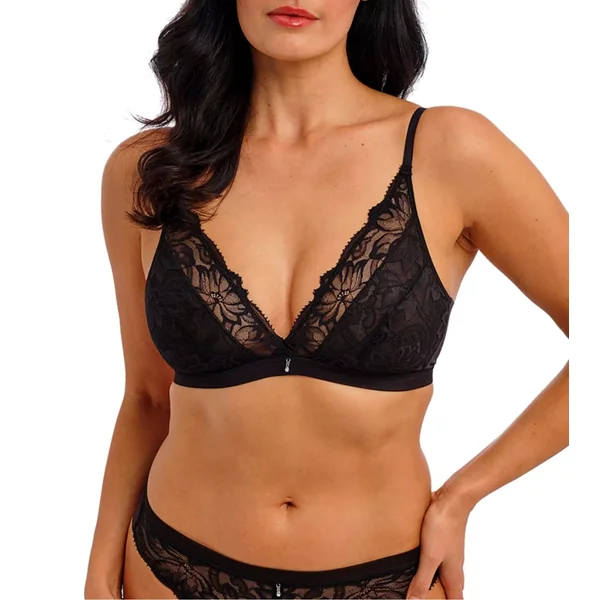 Soutien gorge triangle en dentelle Abellia Noir