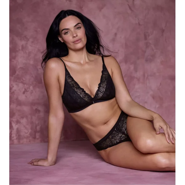 Soutien gorge triangle en dentelle Abellia Noir