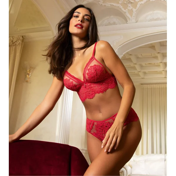 Soutien gorge triangle sans armatures Désirs de Venise Grenat Venise