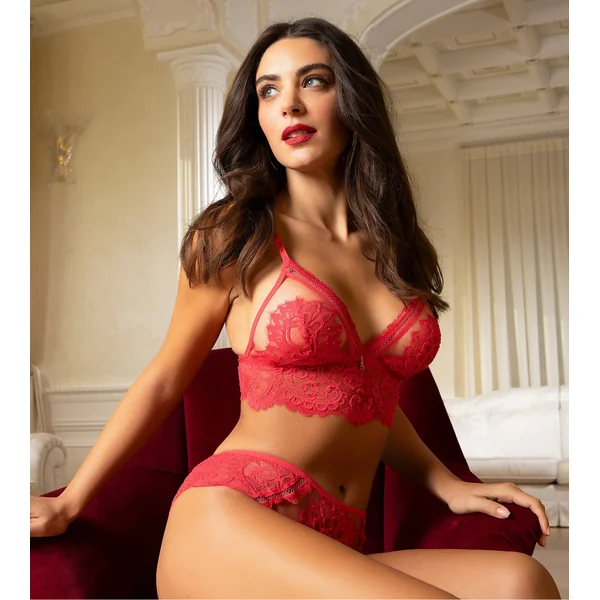 Soutien gorge triangle sans armatures Désirs de Venise Grenat Venise