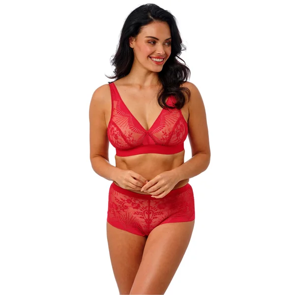 Soutien gorge triangle sans armatures rouge en dentelle Sensu Lace Salsa