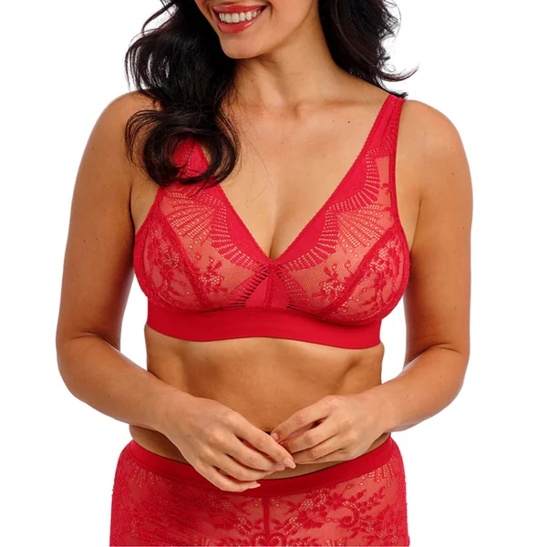 Soutien gorge triangle sans armatures rouge en dentelle Sensu Lace Salsa