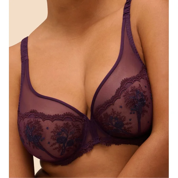 Soutien gorge violet plongeant armatures Intrigue Figue