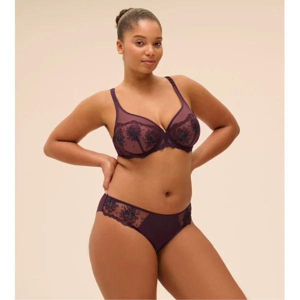 Soutien gorge violet plongeant armatures Intrigue Figue