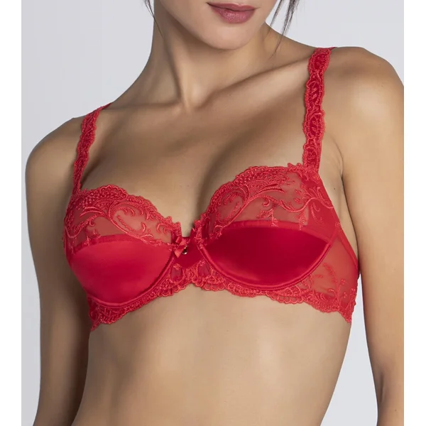 Soutien-gorge armatures Splendeur Soie Rouge