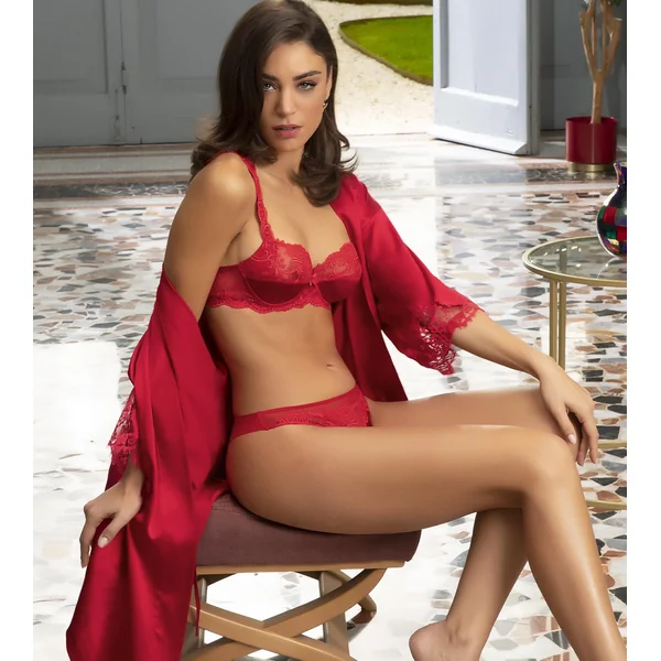 Soutien-gorge armatures Splendeur Soie Rouge