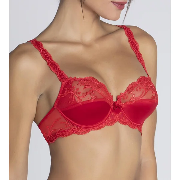 Soutien-gorge armatures Splendeur Soie Rouge