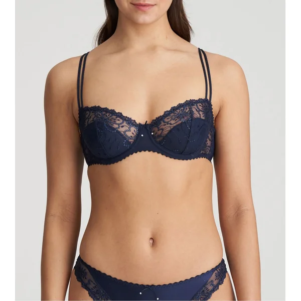 Soutien-gorge balconnet à demi mousse Jane Velvet Blue