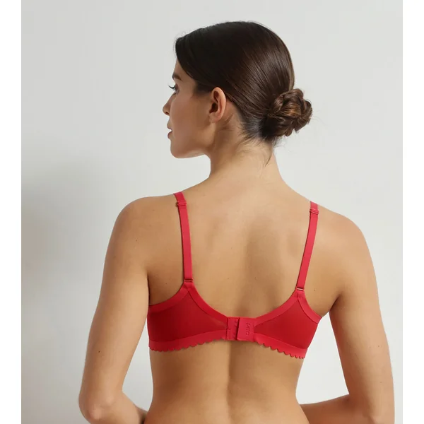 Soutien-gorge corbeille en tulle Rouge Dim Body Touch Cheeky