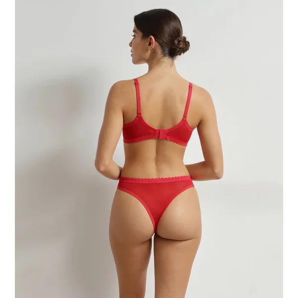Soutien-gorge corbeille en tulle Rouge Dim Body Touch Cheeky