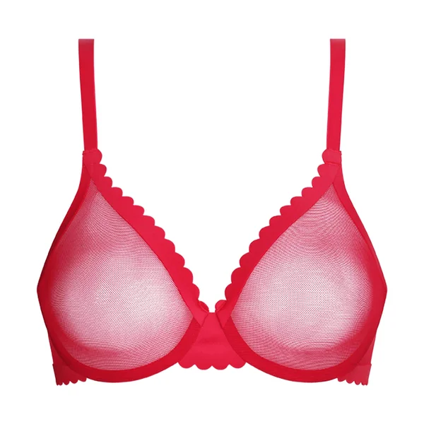 Soutien-gorge corbeille en tulle Rouge Dim Body Touch Cheeky