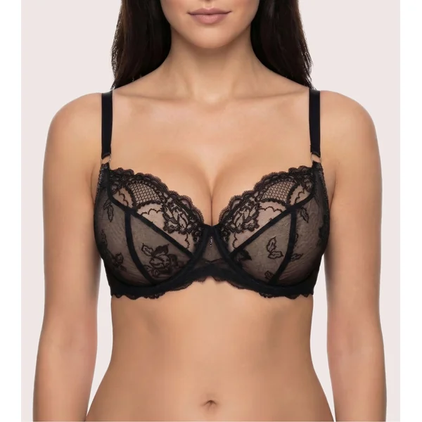 Soutien-gorge corbeille fitting Sublime en dentelle noir - Bonnets D,E,F