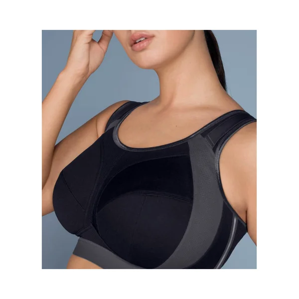 Soutien-gorge de sport grande taille extreme control plus noir anthracite