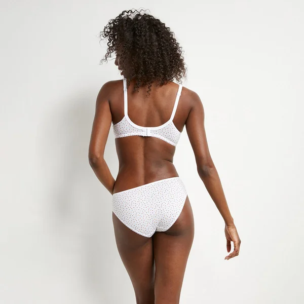 Soutien-gorge emboitant en coton bio et tulle motif pois Generous