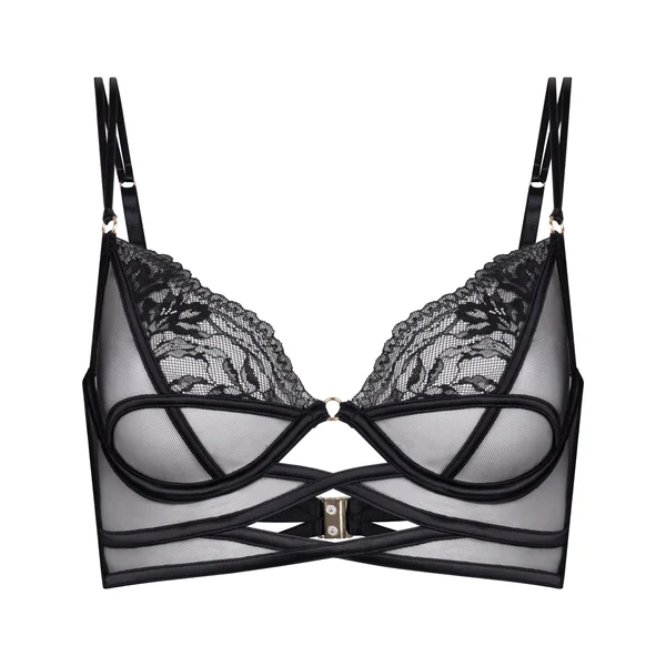 Soutien-Gorge Longline Amel à Armatures Sans Rembourrage - Noir