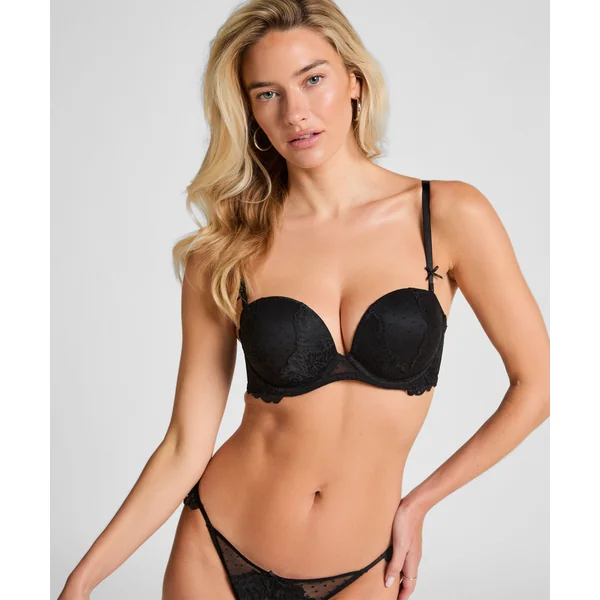 Soutien-gorge maximiseur préformé sans bretelles Posie - Noir