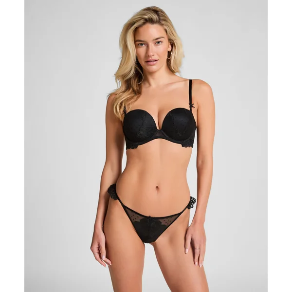 Soutien-gorge maximiseur préformé sans bretelles Posie - Noir